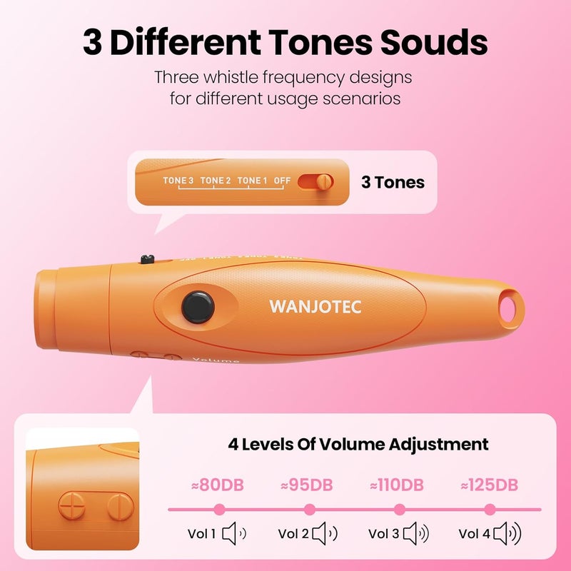 WANJOTEC Electronic Whistle for Teacher Coaches, 3 Tones Adjustable 130db Loudest High Volume Handheld Emergency Electric Whistles for Referee, P.E.Outdoor Sports Whistles with Lanyard - Image 4